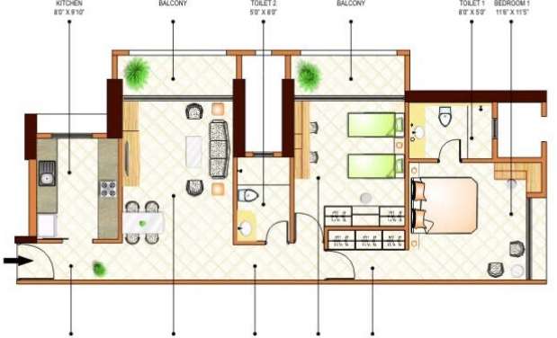 peninsula ashok towers apartment 2 bhk 1090sqft 20210927130933