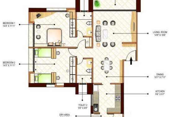 peninsula ashok towers apartment 2 bhk 1400sqft 20210927130940