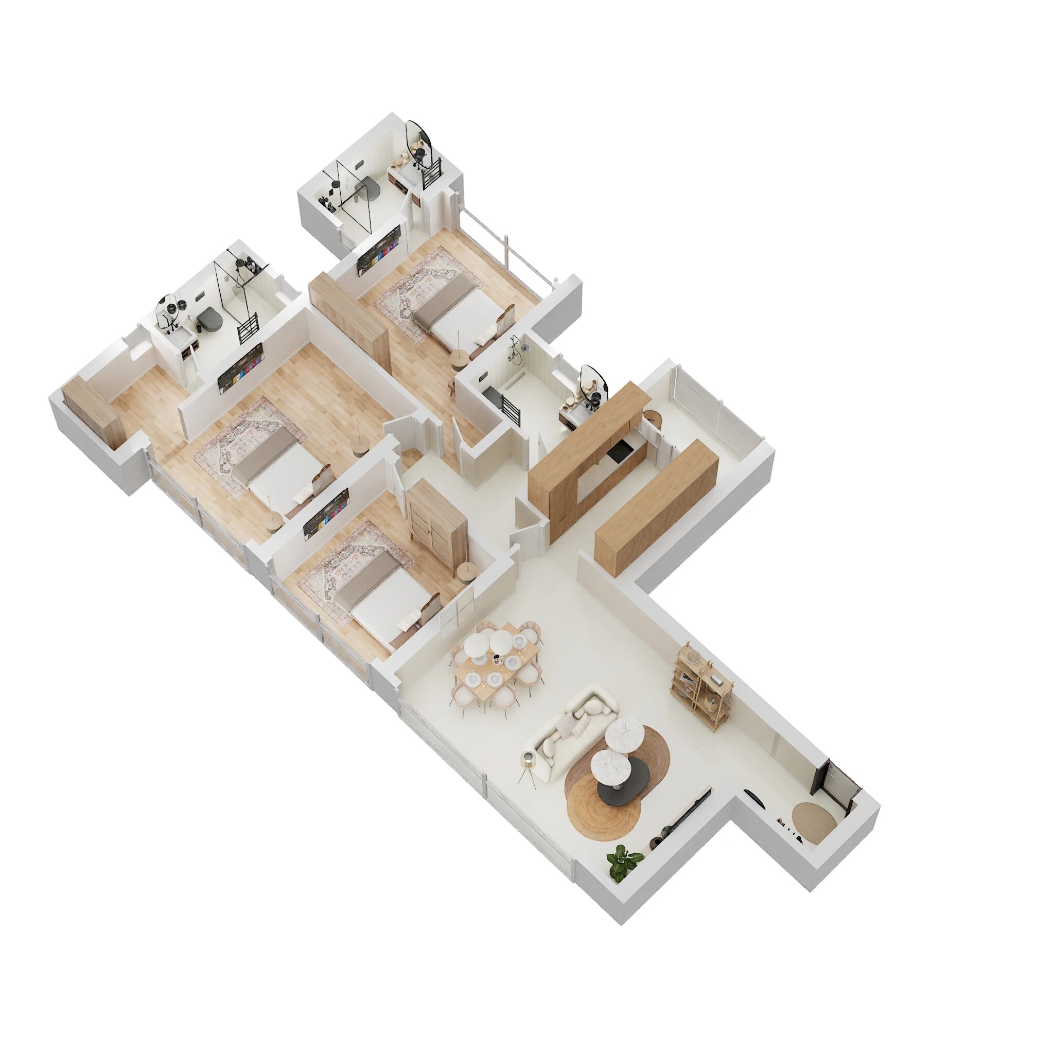 Floor plan of 3 BHK 1173 Sq. Ft. Apartment in Peninsula Salsette 27, Mumbai