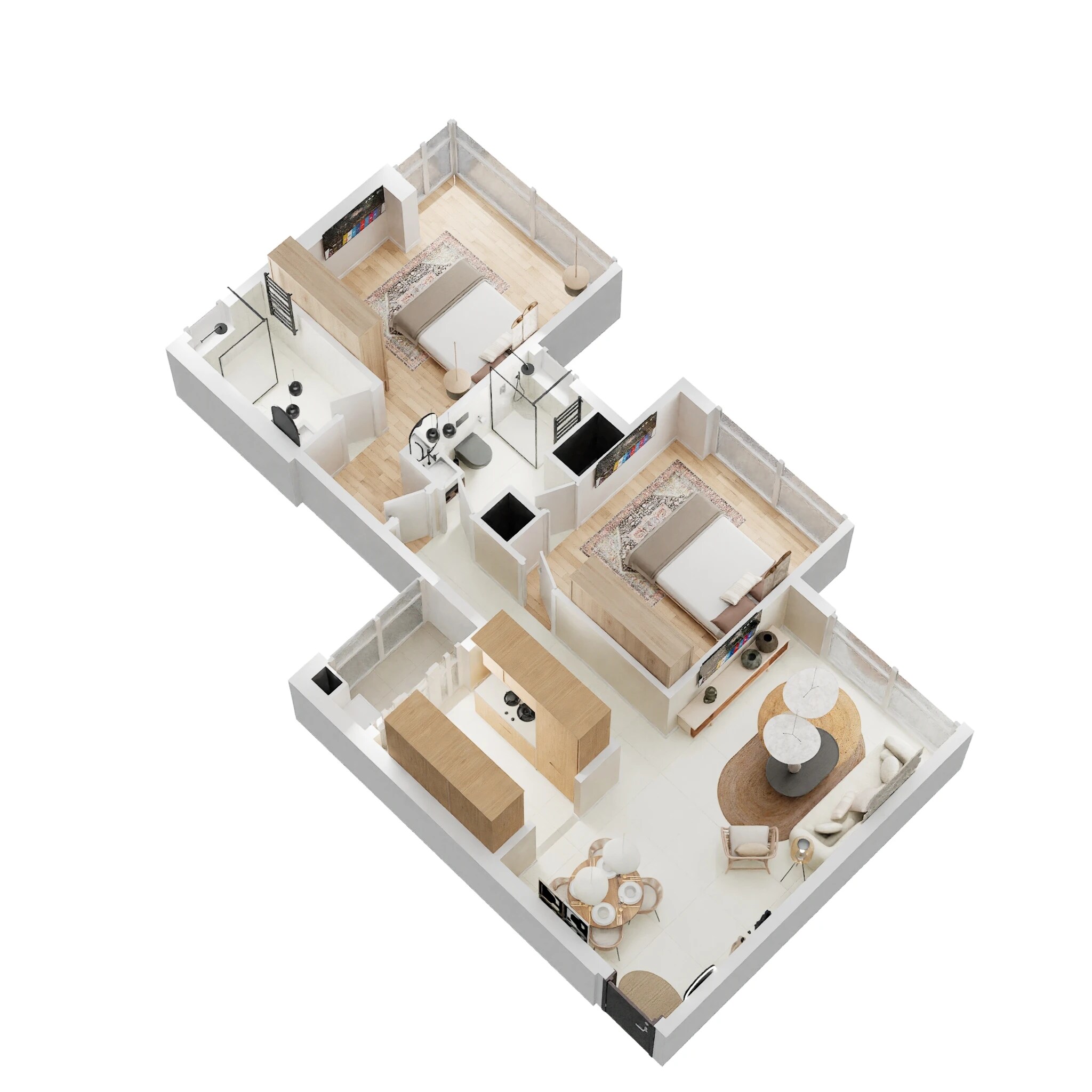 2 BHK 675 Sq. Ft. Apartment