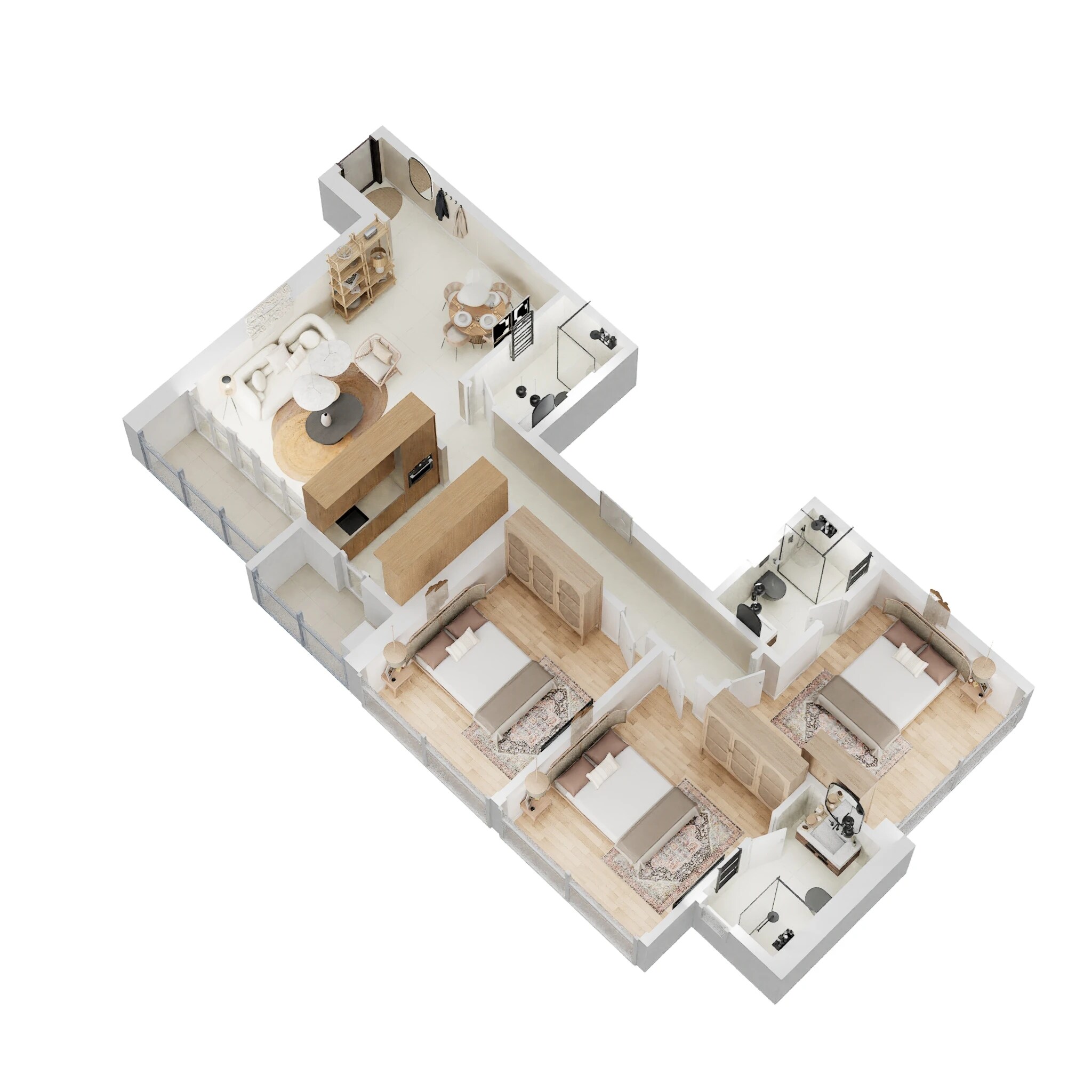 3 BHK 860 Sq. Ft. Apartment