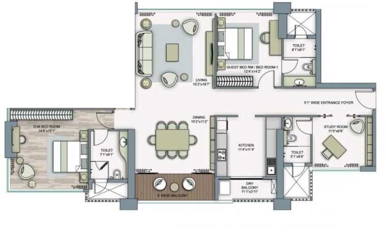  2 BHK Apartment at Piramal Aranya, Byculla – for Rent