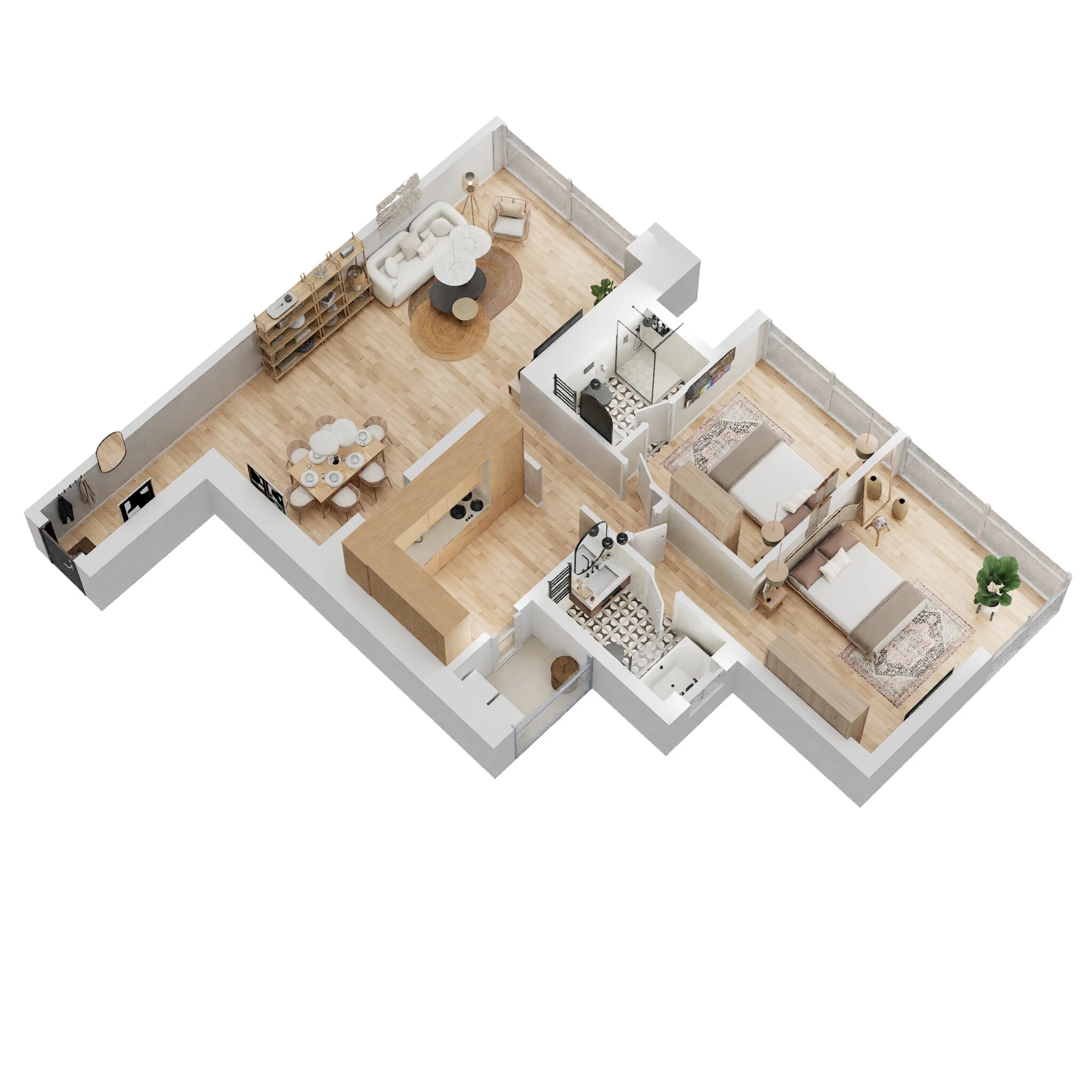 2 BHK 725 Sq. Ft. Apartment