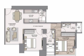 2 BHK Apartment at Piramal Aranya Arav, Reay Road – for Rent