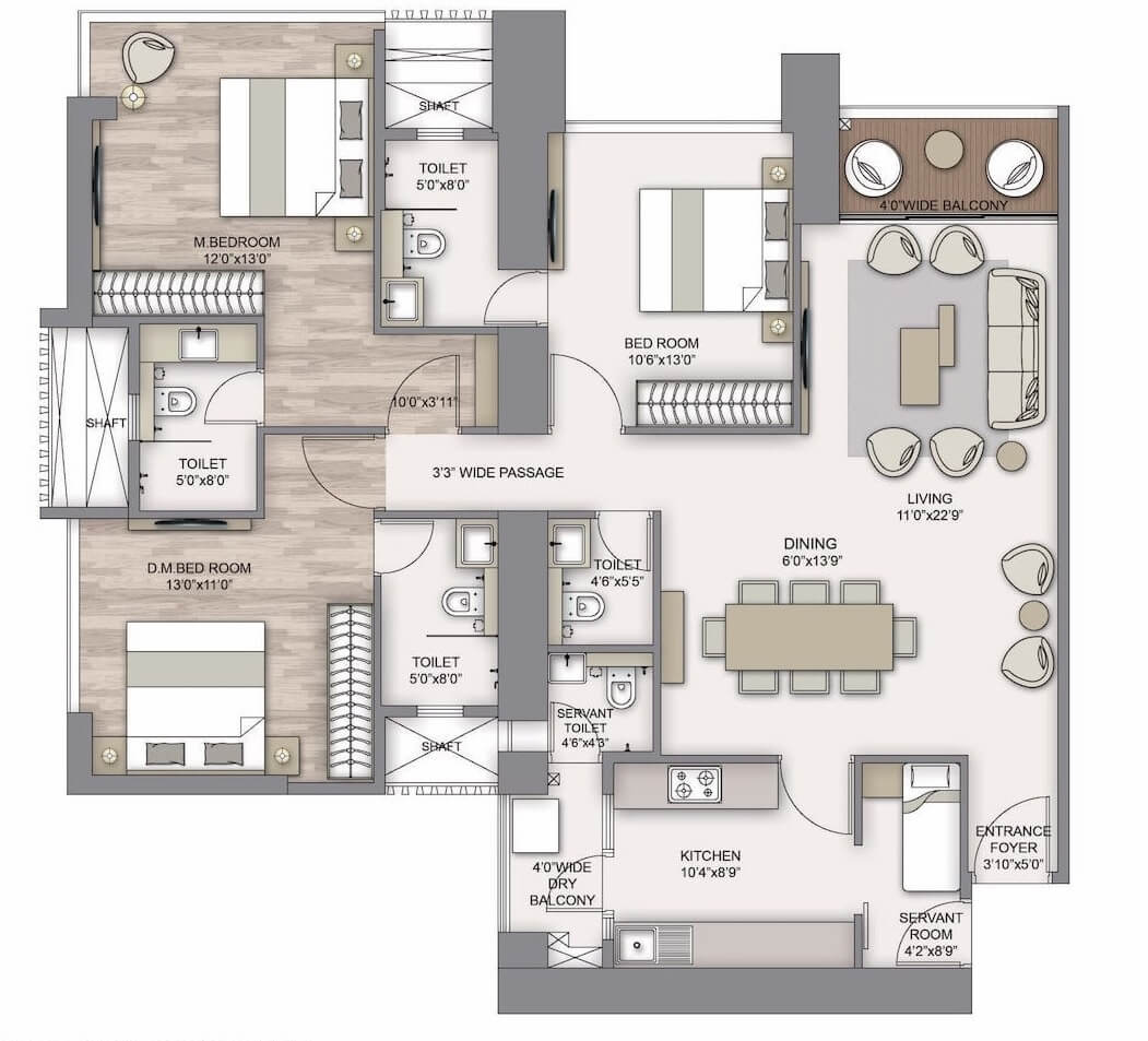  3 BHK Apartment at Piramal Aranya Arav, Byculla – for Rent