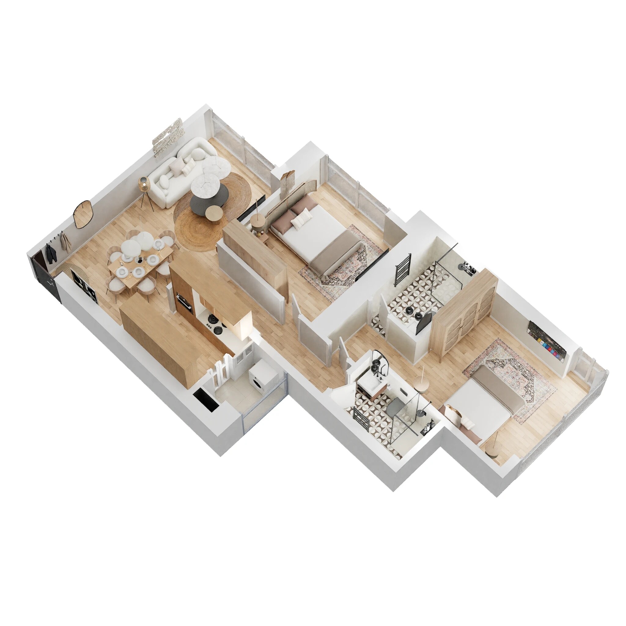 2 BHK 740 Sq. Ft. Apartment