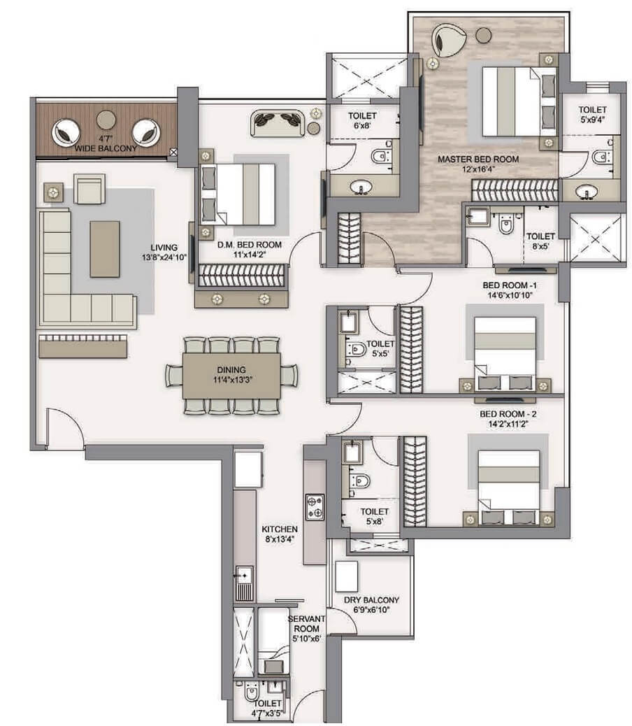  4 BHK Apartment at Piramal Mahalaxmi, Mahalaxmi – for Rent