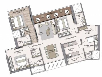  3 BHK Apartment at Piramal Mahalaxmi Central Tower 2, Arthur rd – for Rent