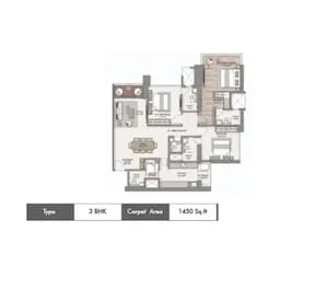 3 BHK 1450 Sq. Ft. Apartment in Piramal Mahalaxmi Central Tower