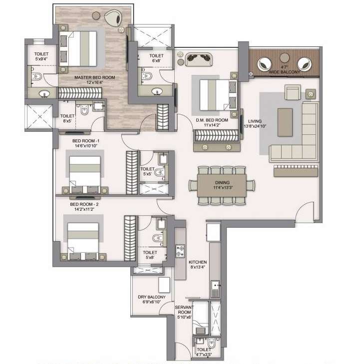 piramal mahalaxmi central tower apartment 4bhk 1877sqft 51