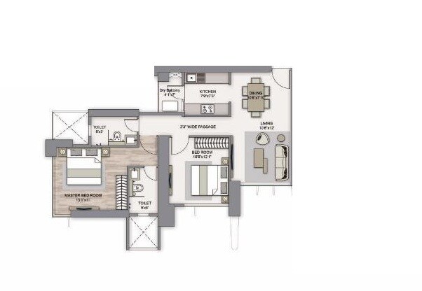  2 BHK Apartment at Piramal Mahalaxmi North Tower, Mahalaxmi – for Rent