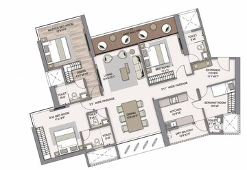  3 BHK Apartment at Piramal Mahalaxmi North Tower, Mahalaxmi – for Rent