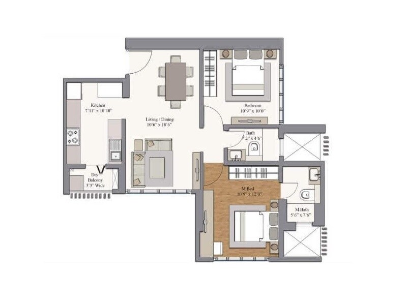 Other, piramal-revanta 2 Bedroom 873 Sq.Ft. Apartment In Mulund West Mumbai 9131737