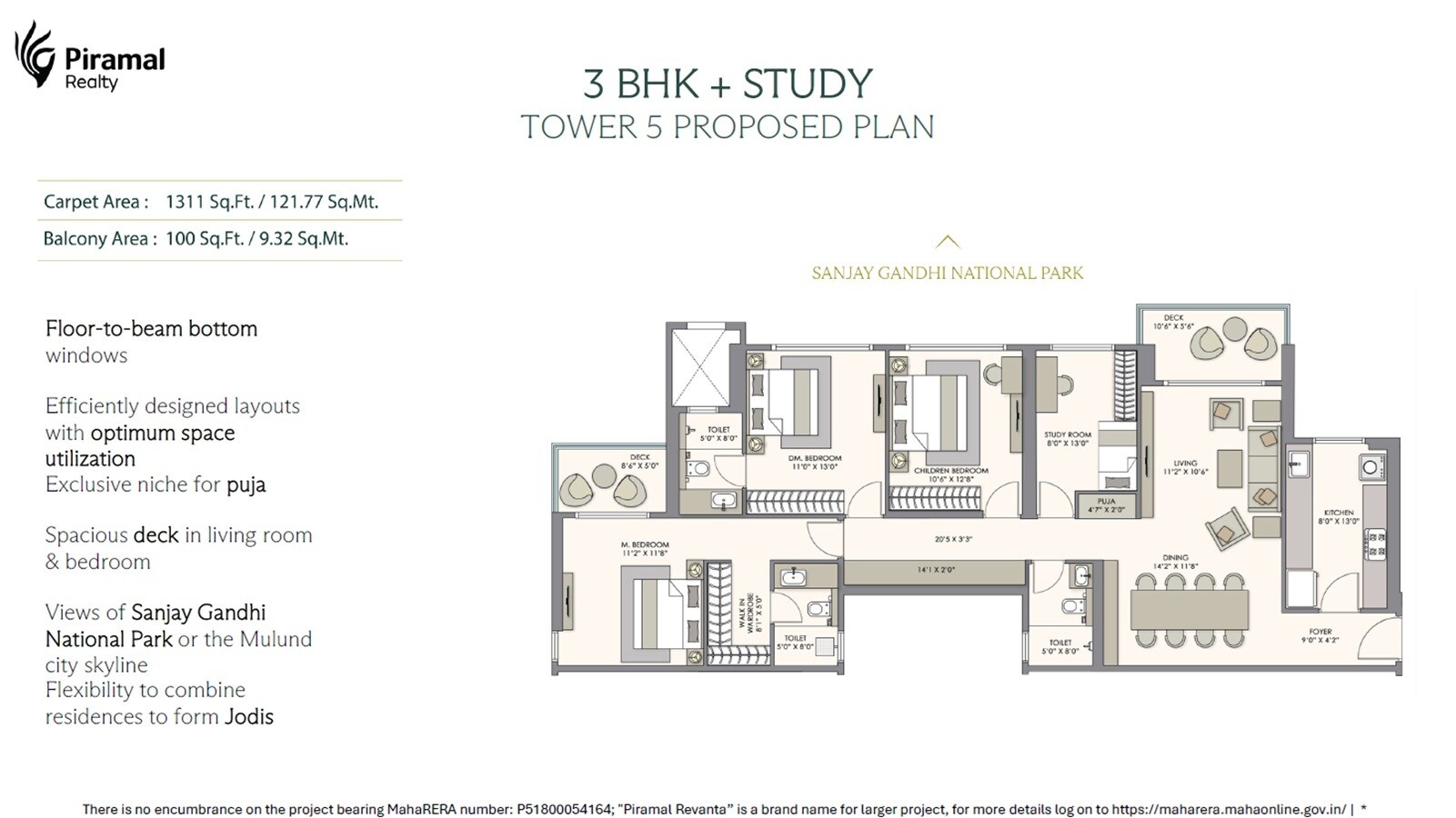 3 BHK 1411 Sq. Ft. Apartment