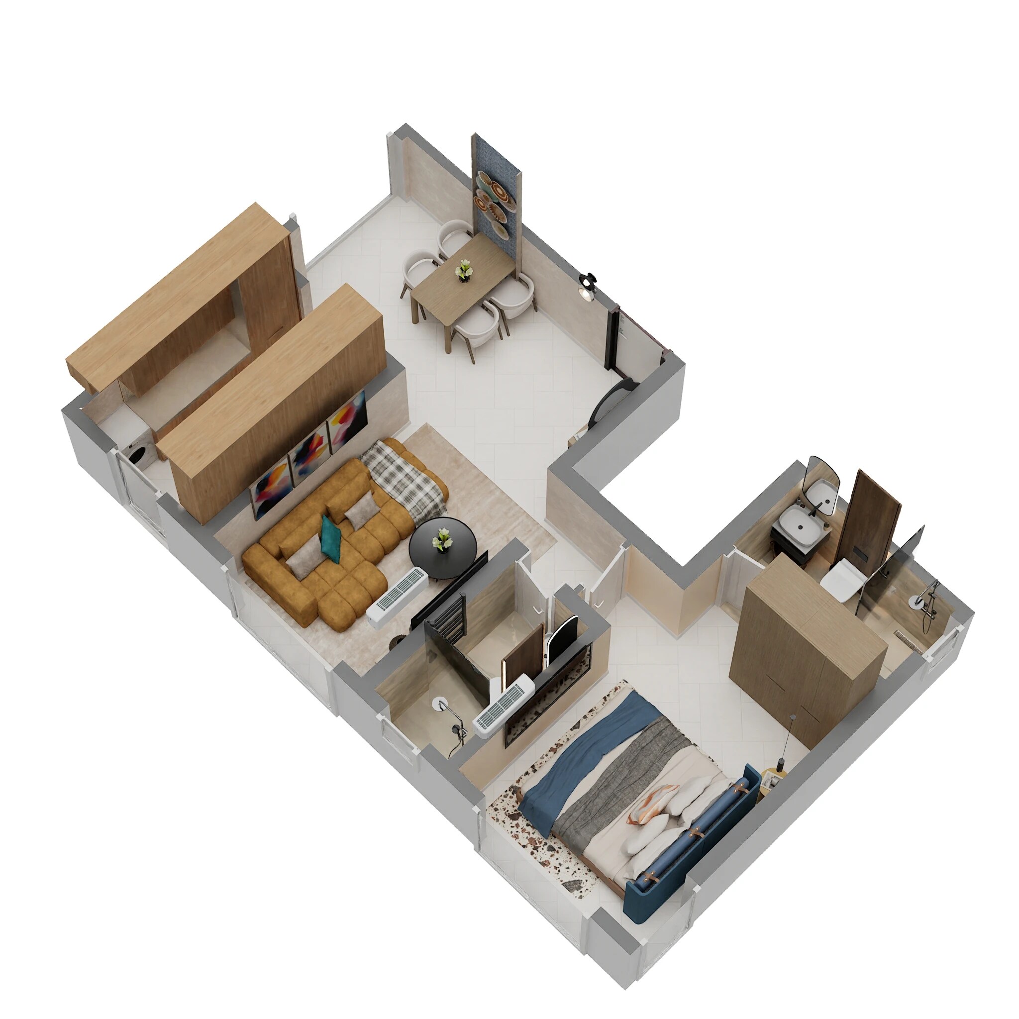 Floor plan of 1 BHK 475 Sq. Ft. Apartment in Platinum Classic, Mumbai