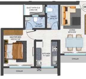 1 BHK 430 Sq. Ft. Apartment in Poonam Vaishno Heights