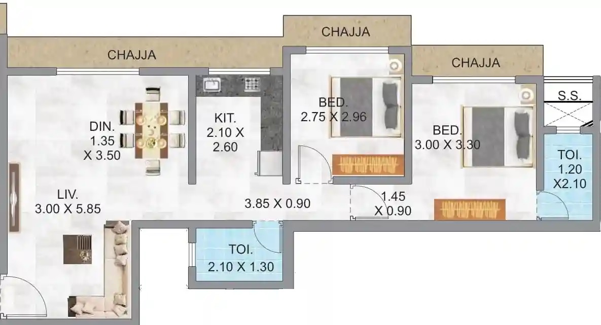 2 BHK 627 Sq. Ft. Apartment in Pragati Icon Ghatkopar