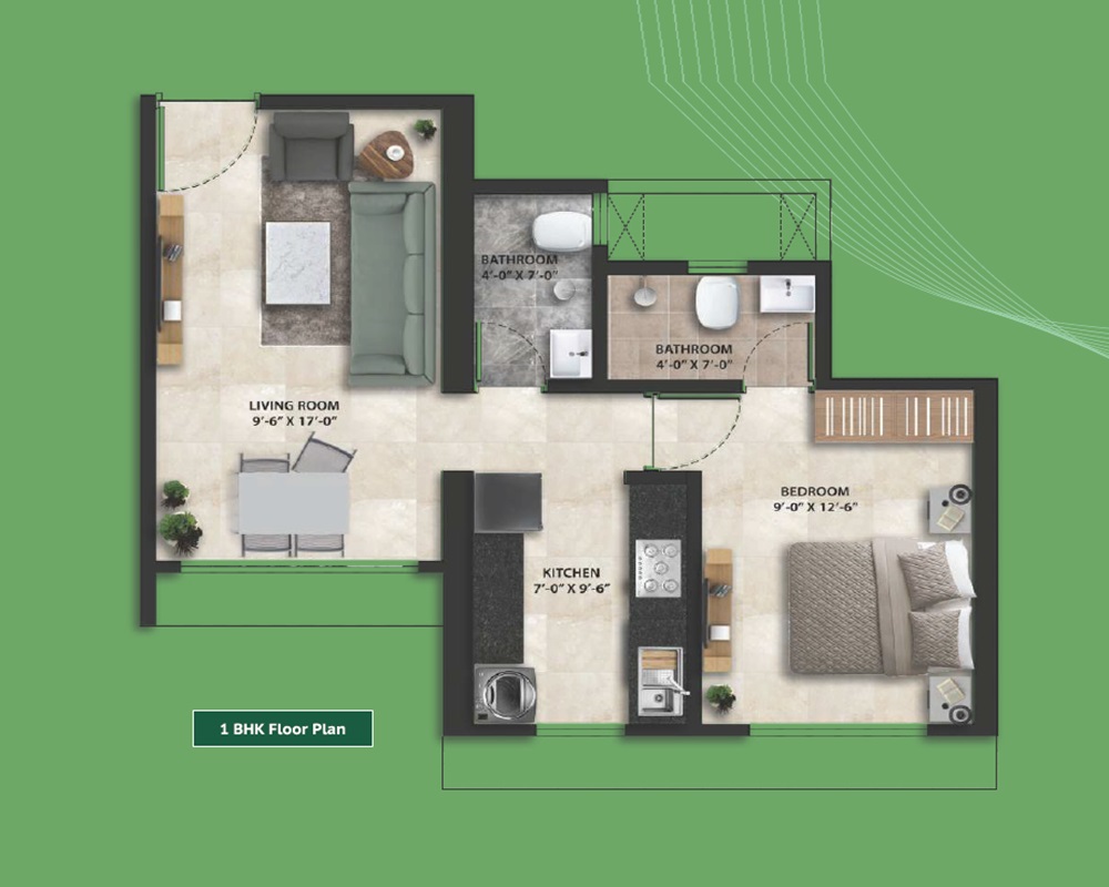 1 BHK 446 Sq. Ft. Apartment in Pramanik Walchand Paradise