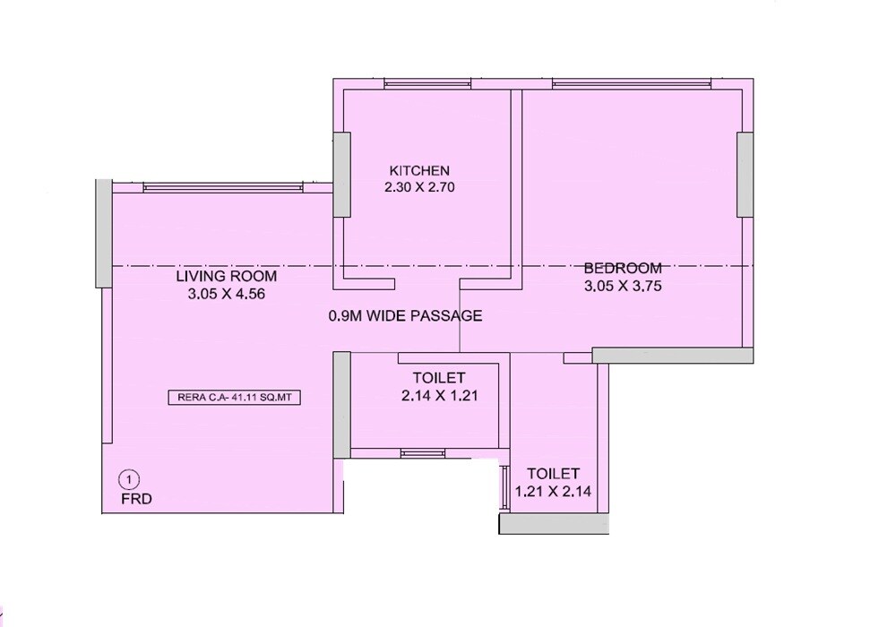 1 BHK 443 Sq. Ft. Apartment