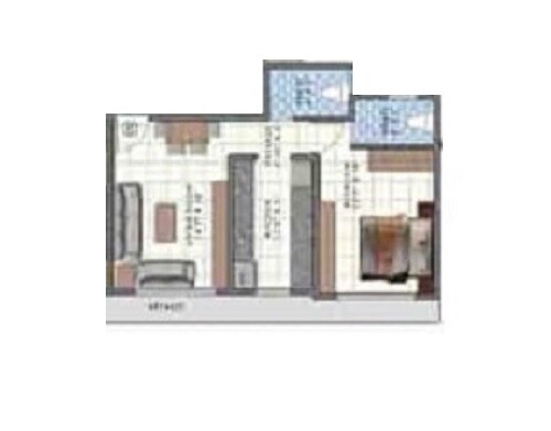 Floor plan of 1 BHK 314 Sq. Ft. Apartment in Pranav Deep Sunderlane CHS, Mumbai