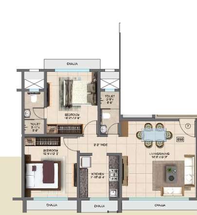 prathmesh darshan apartment 2 bhk 663sqft 20204031124004