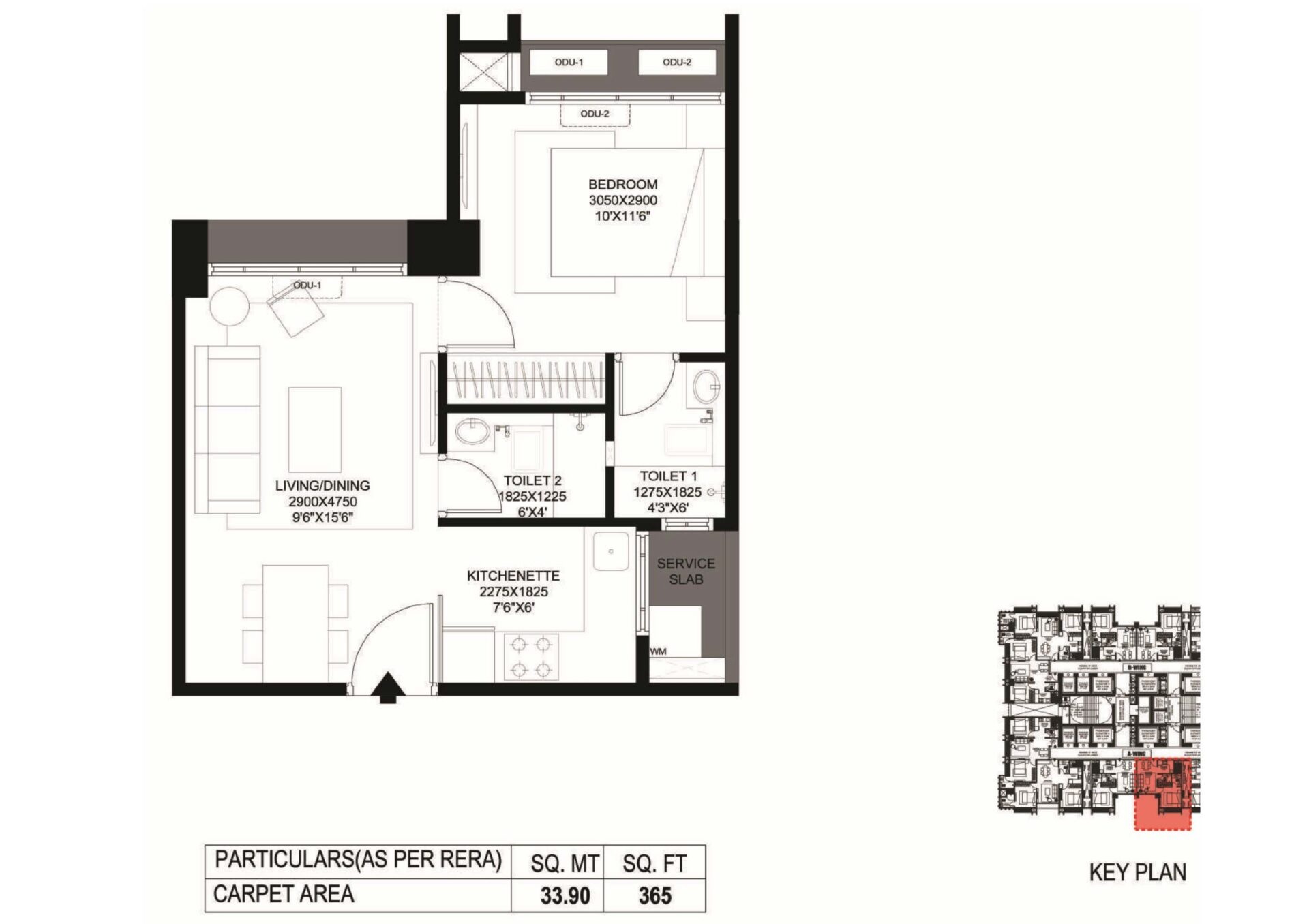 1 BHK 365 Sq. Ft. Apartment in Prescon Midtown Bay