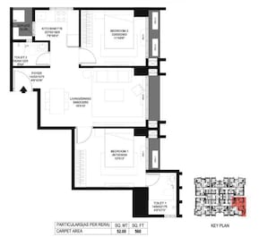 2 BHK 560 Sq. Ft. Apartment in Prescon Midtown Bay