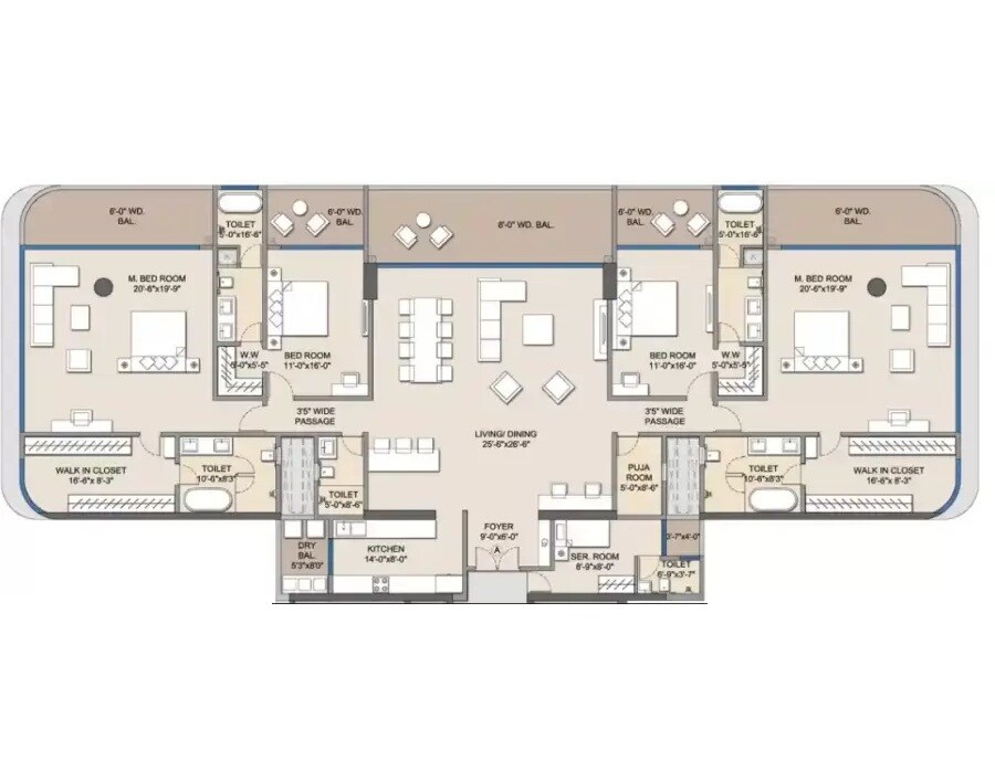 4 BHK 2395 Sq. Ft. Apartment