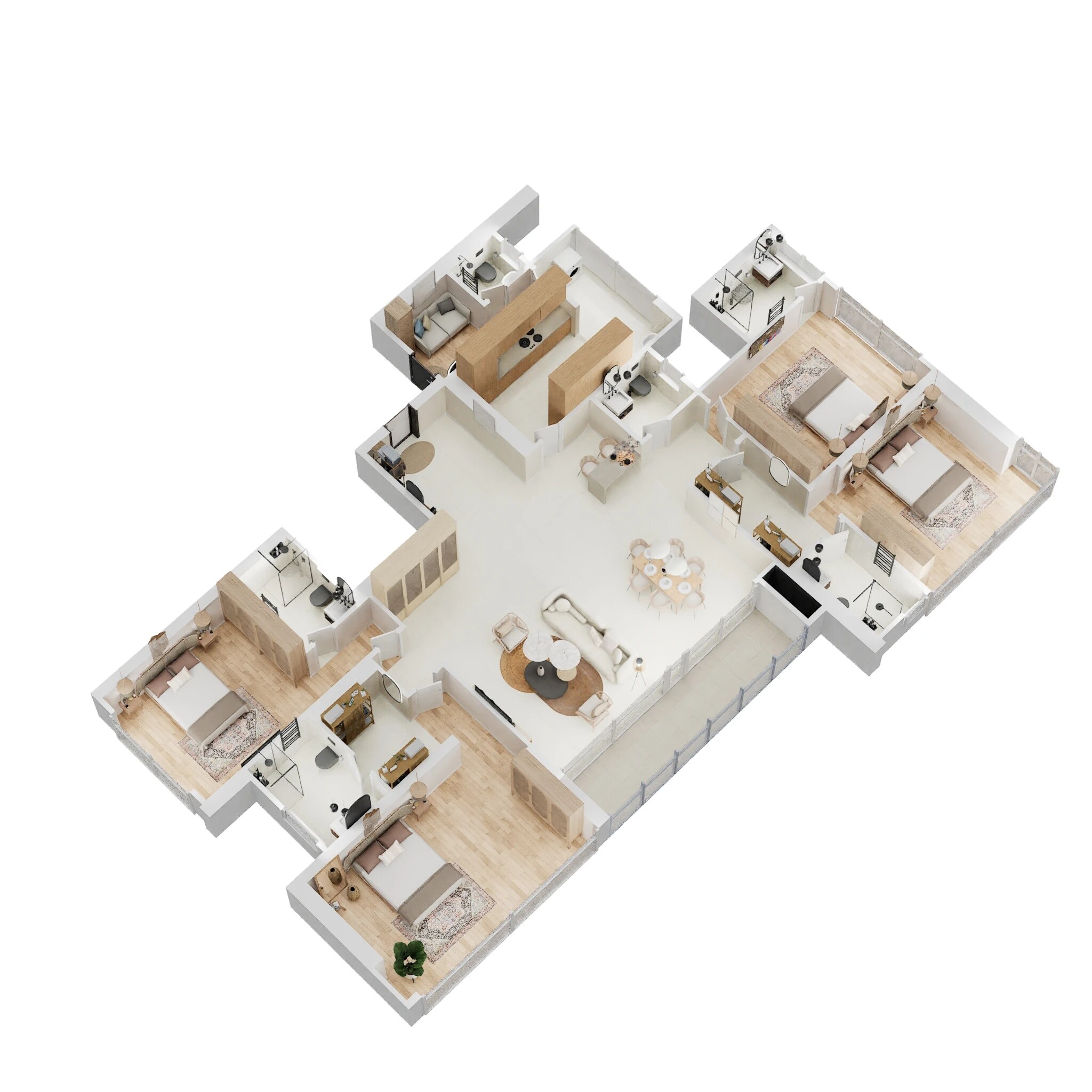 Floor plan of 4 BHK 2195 Sq. Ft. Apartment in Prestige Jasdan Classic, Mumbai