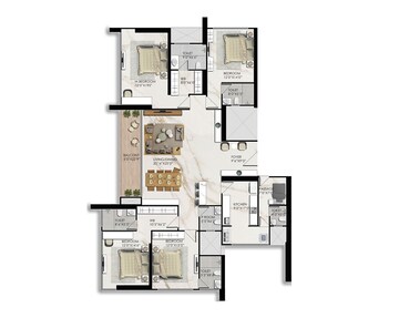  4 BHK Apartment at Prestige Jasdan Classic, Mahalaxmi – for Sale