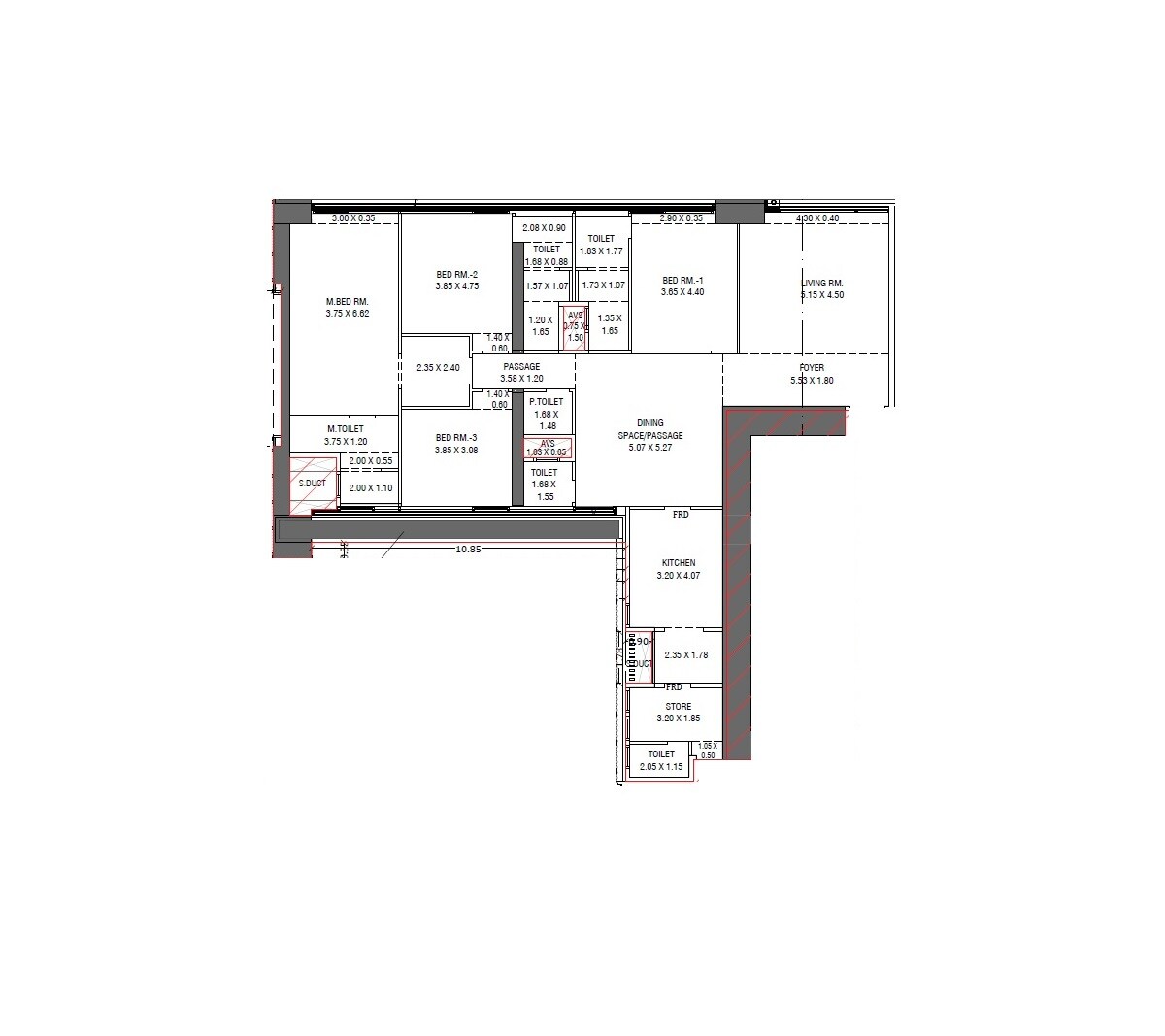  4 BHK Apartment at Prestige Ocean Towers, Marine Lines – for Sale