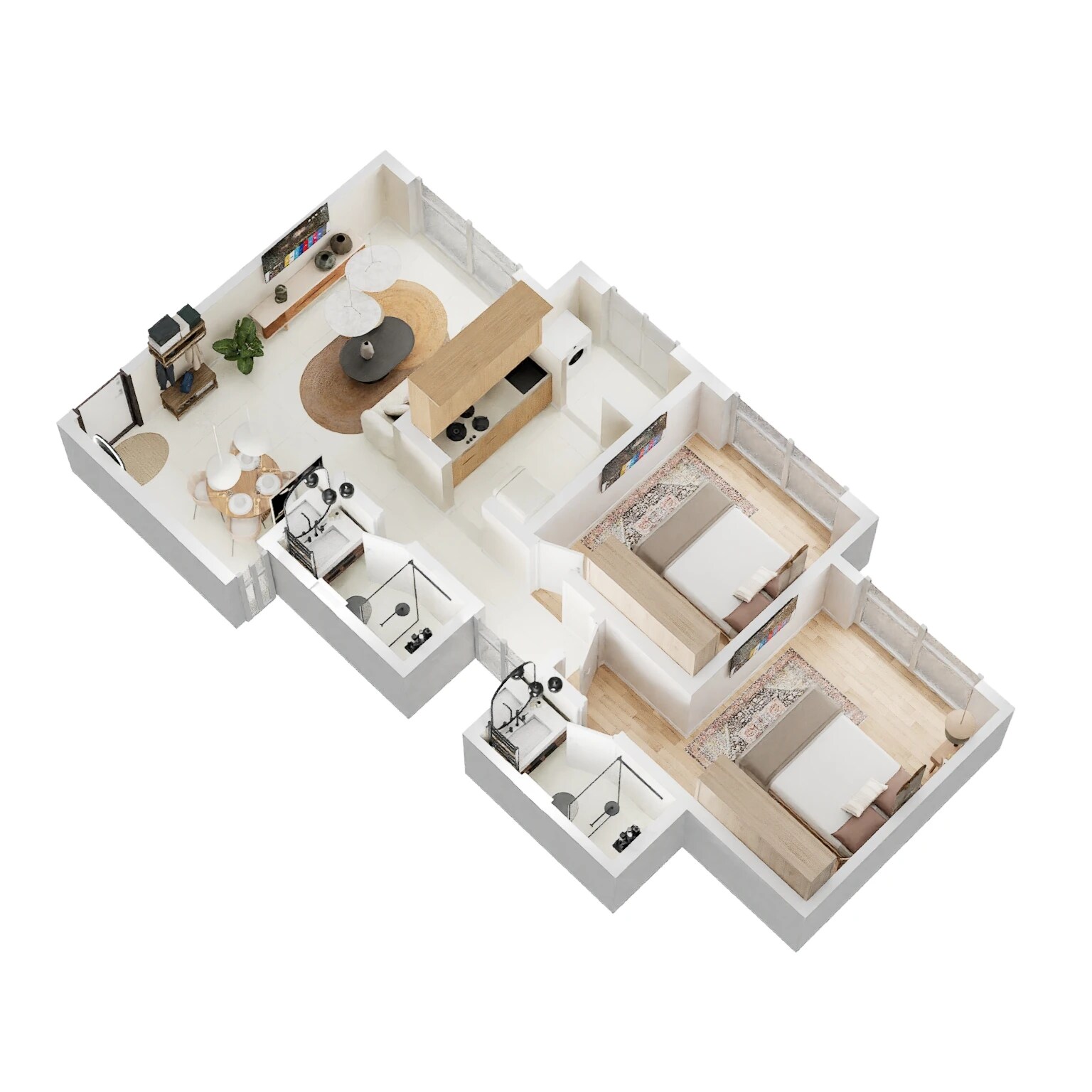 Floor plan of 2 BHK 651 Sq. Ft. Apartment in Pride Panorama Mumbai, Mumbai