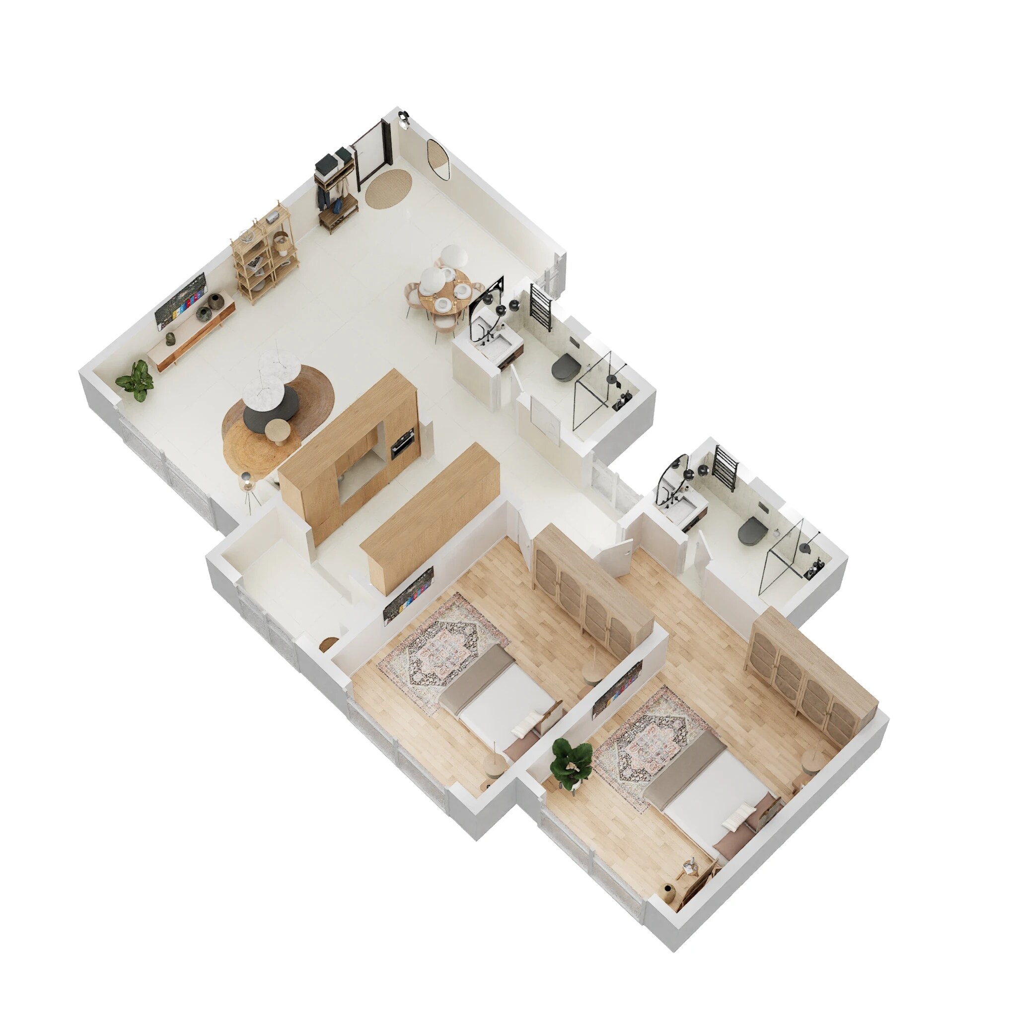 Floor plan of 2 BHK 676 Sq. Ft. Apartment in Pride Panorama Mumbai, Mumbai
