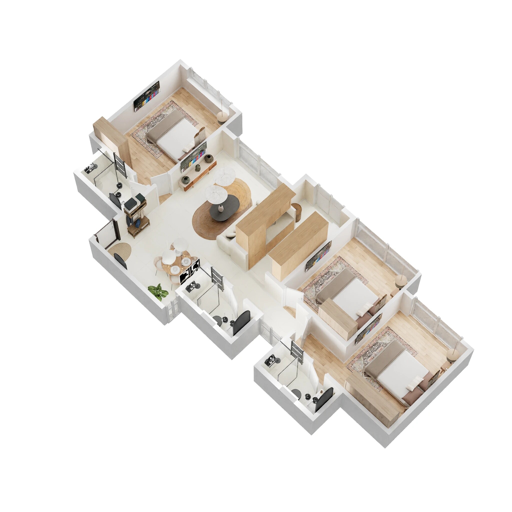 Floor plan of 3 BHK 817 Sq. Ft. Apartment in Pride Panorama Mumbai, Mumbai