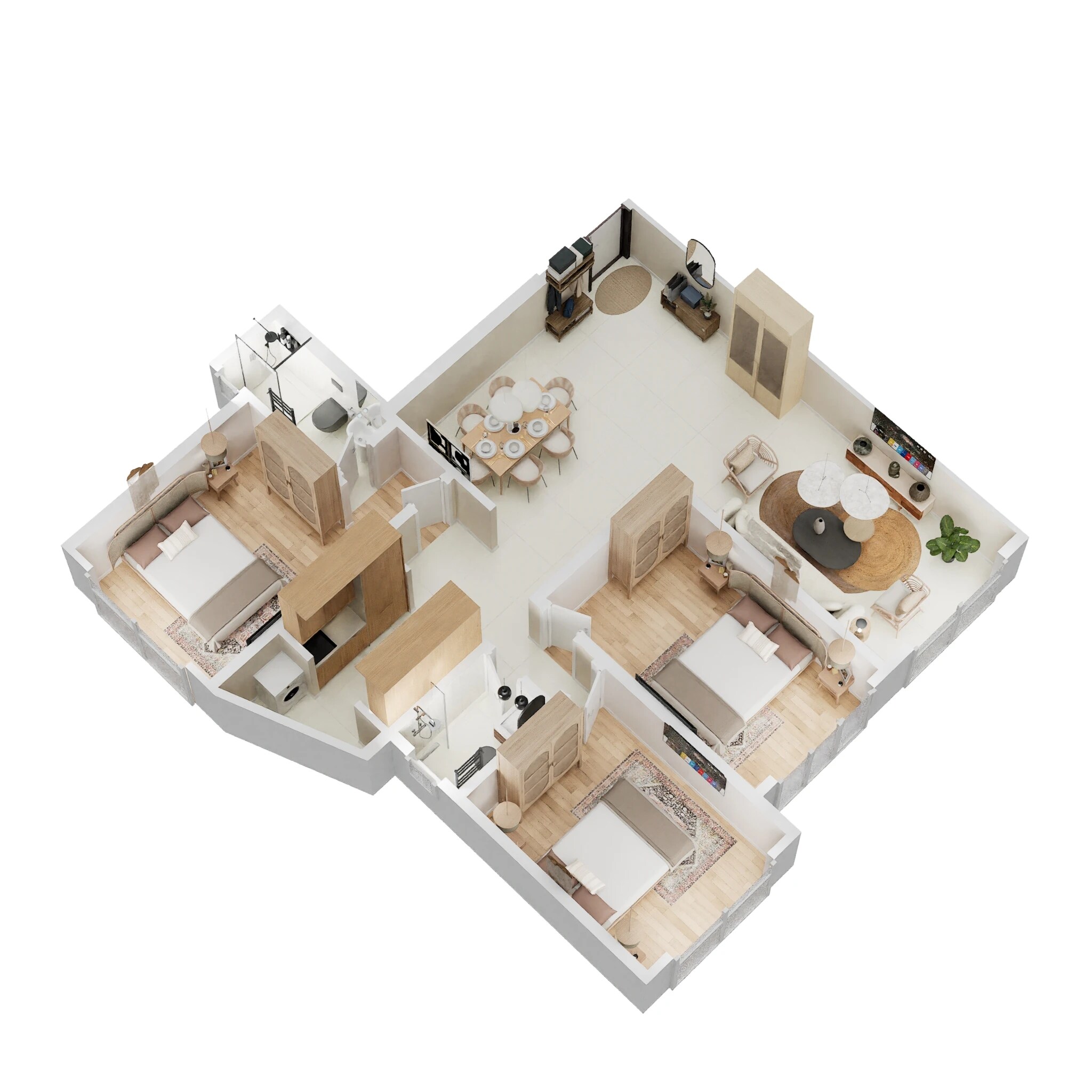Floor plan of 3 BHK 924 Sq. Ft. Apartment in Pride Panorama Mumbai, Mumbai