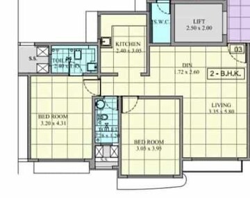  2 BHK Apartment at Pride Royal Park, Andheri East – for Rent