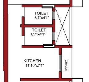 1 BHK 439 Sq. Ft. Apartment in Prince Krishna Kunj
