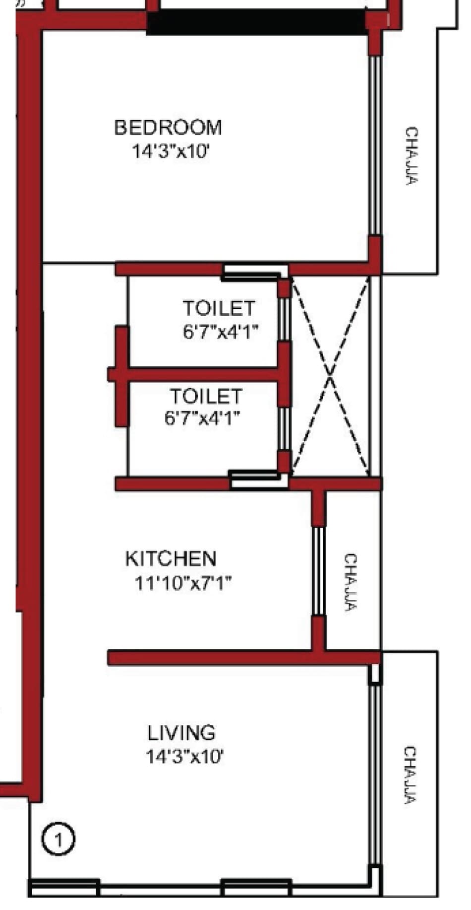 1 BHK 440 Sq. Ft. Apartment
