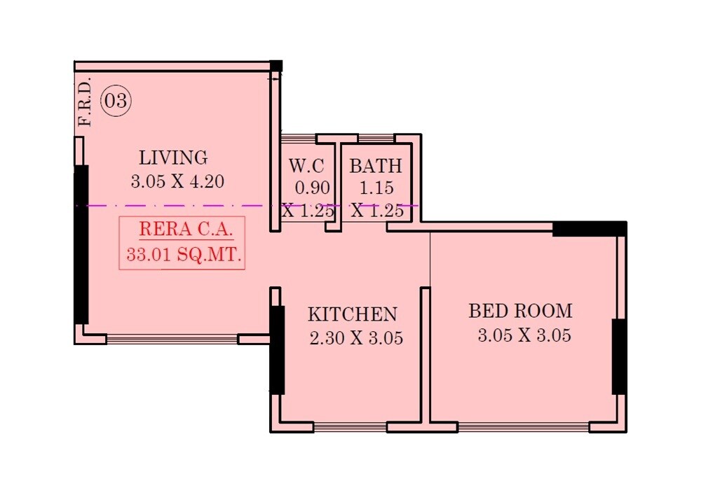 Floor plan of 1 BHK 355 Sq. Ft. Apartment in Protsahan Ruchi CHS, Mumbai