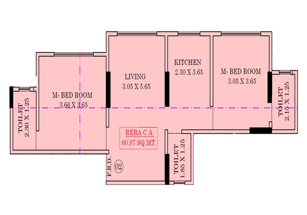 2 BHK 656 Sq. Ft. Apartment