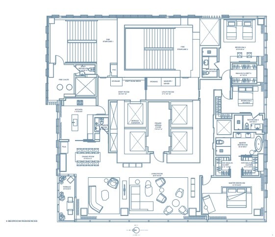 Floor plan of 3 BHK 2860 Sq. Ft. Apartment in Provenance Four Seasons Private Residences, Mumbai