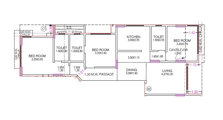 3 BHK 1073 Sq. Ft. Apartment
