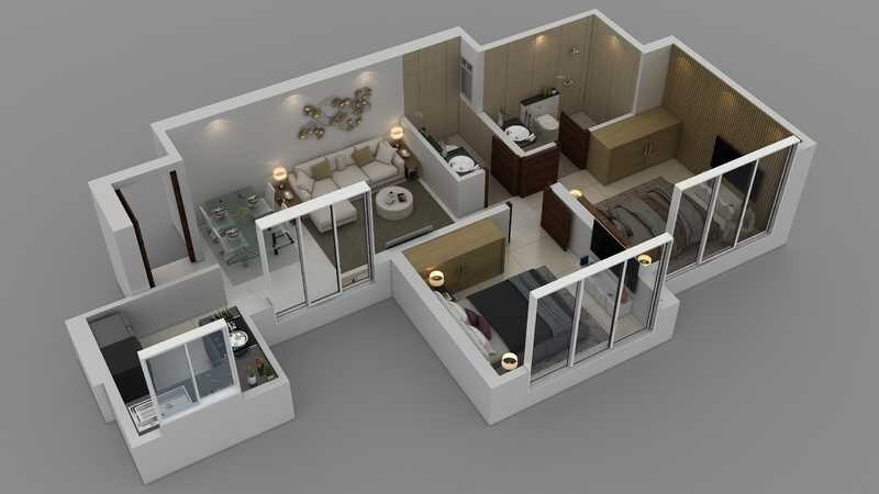 2 BHK 533 Sq. Ft. Apartment