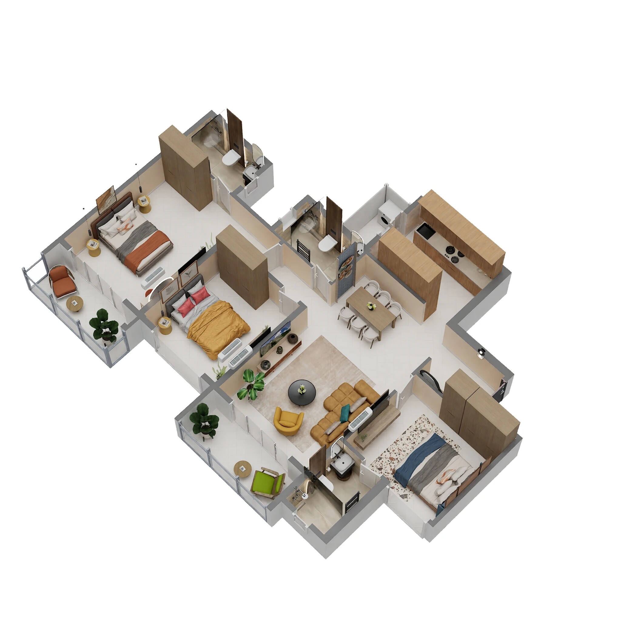 3 BHK 1011 Sq. Ft. Apartment