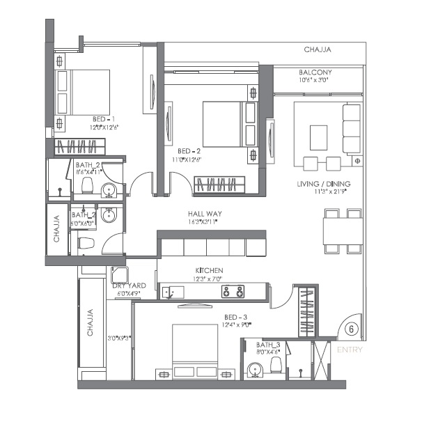 radius imperial heights epitome apartment 3 bhk 1068sqft 20213918173922