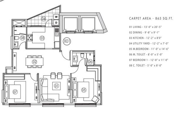 2 BHK 1436 Sq. Ft. Apartment