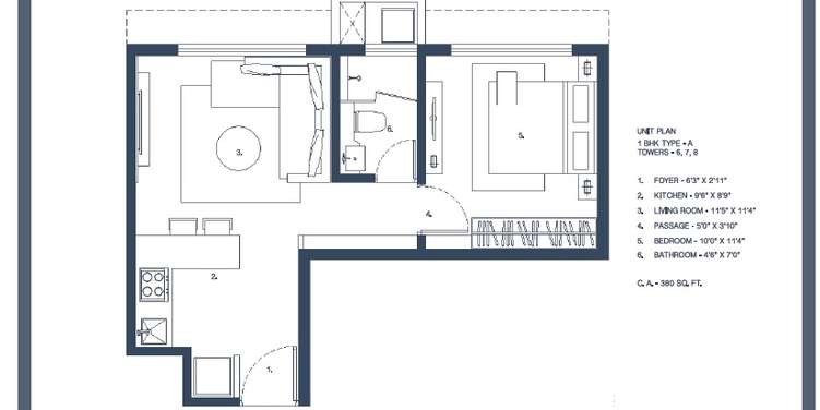 radius project central park apartment 1bhk 627sqft 1