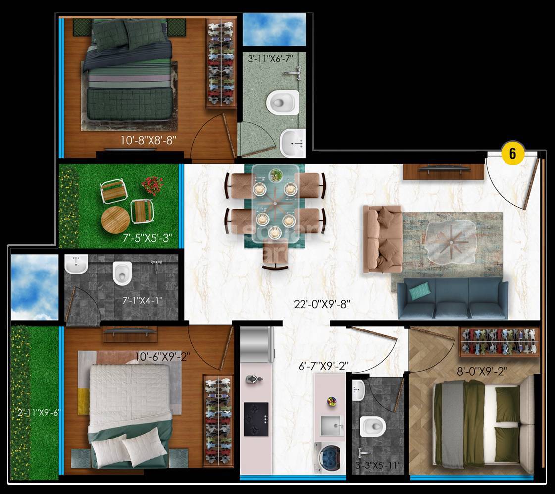 Other, raghav-paradise 3 Bedroom 714 Sq.Ft. Apartment In Borivali East Mumbai 7334582