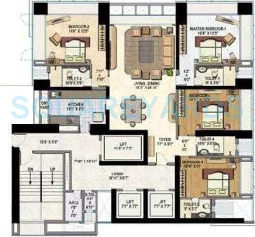 4 BHK 3100 Sq. Ft. Apartment