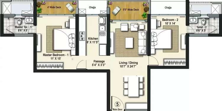 raheja exotica apartment 2 bhk 843sqft 20212029232053